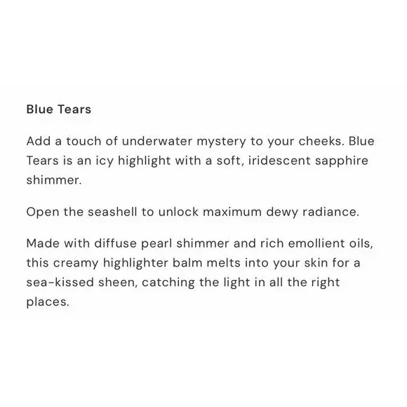 FLOWER KNOWS Shell's Jewel Collection Highlighter Balm BLUE TEARS w/ Charm ~ NIB - Picture 3 of 4